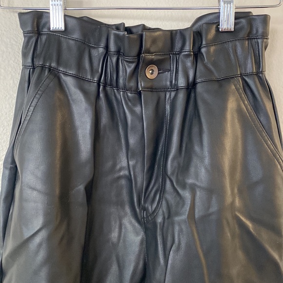 Zara Leather Paperbag Pants - Picture 3 of 6